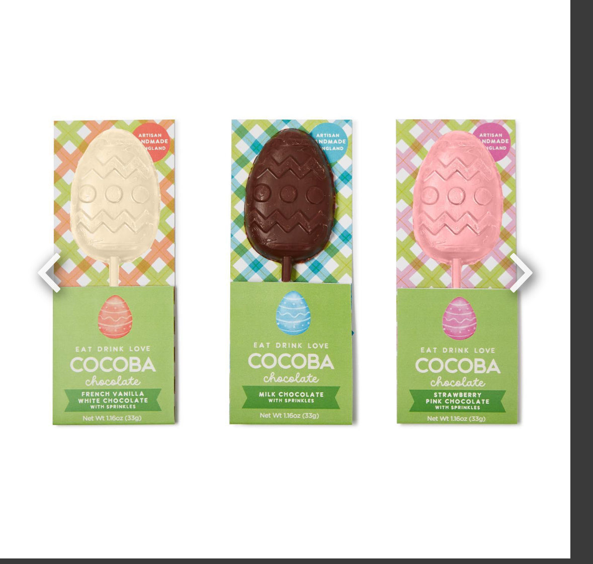 Easter Egg Cocoba Lillipop on Gifting Card with Sprinkles