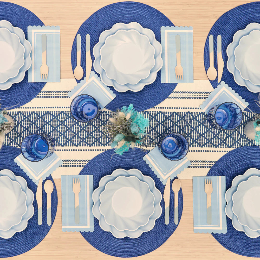 Simply Eco Compostable Salad Plates in Sky Blue Set/8