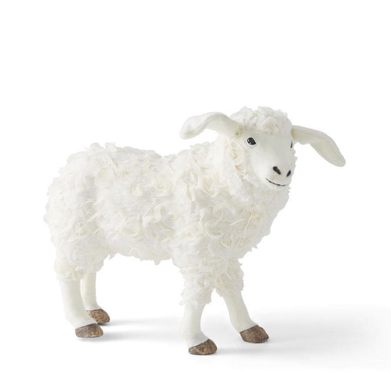 15 Inch White Fluffy Standing Sheep