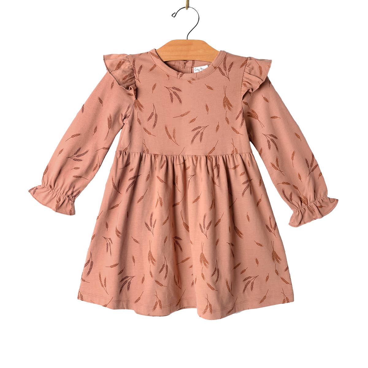 Flutter Sleeve Dress- Fall Wheat