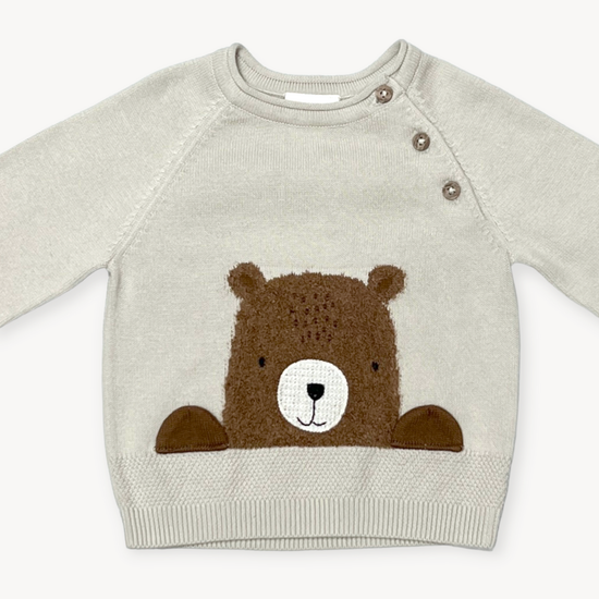 Furry Bear Knit Baby Pullover Sweater