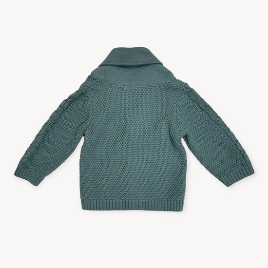 Shawl Collar Cable Knit Baby Cardigan Sweater