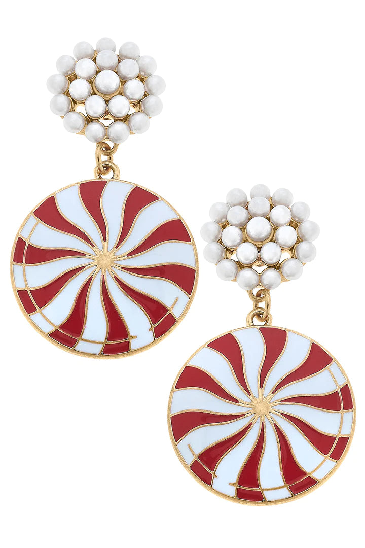 Peppermint Candy Enamel Earrings