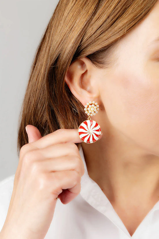 Peppermint Candy Enamel Earrings