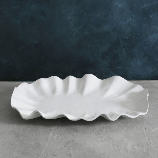 VIDA Bloom Large Oval Platter in White