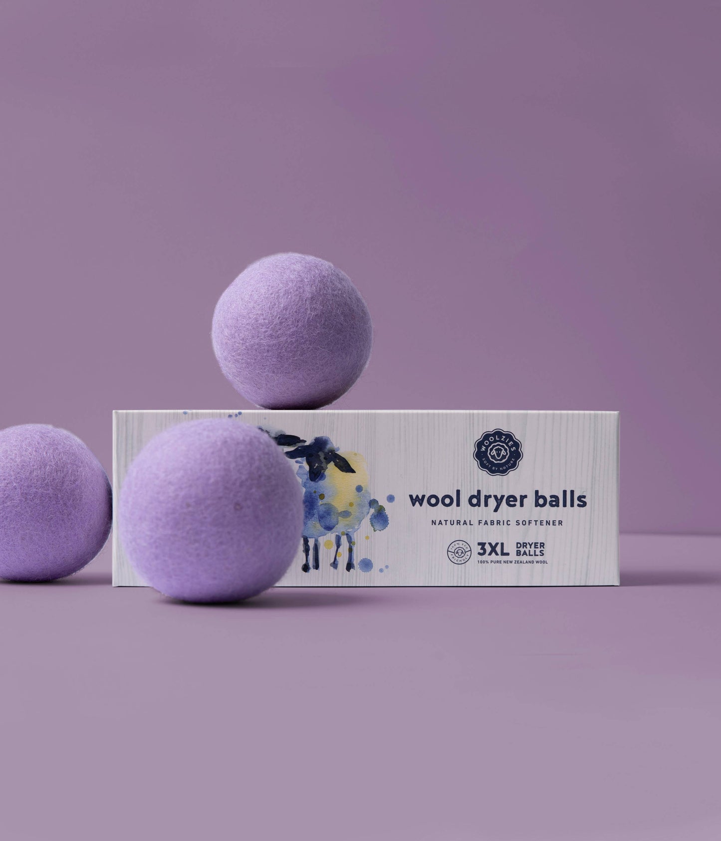 Wool Dryer Balls - Set of 3: Light Lavender