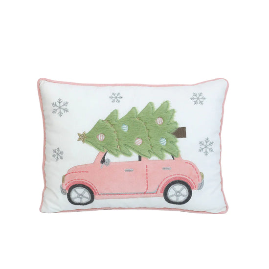 Pink Car/Tree Lumbar Pillow