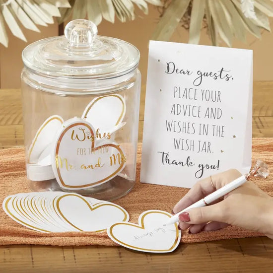 Wedding Wish jar with Heart Shaped Cards