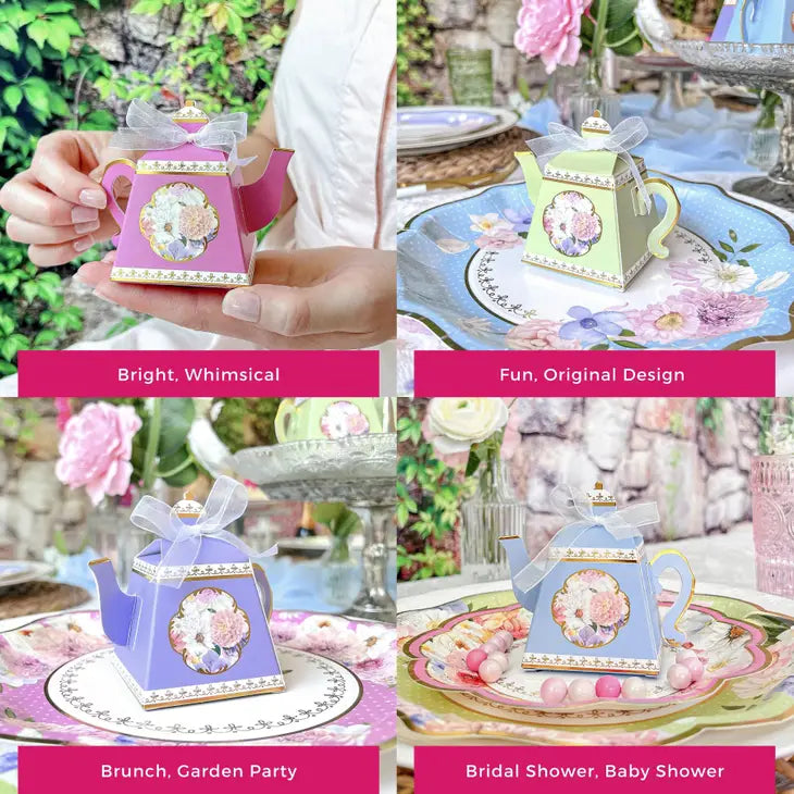 Assorted Tea Time Teapot Favor Box (Set of 24)