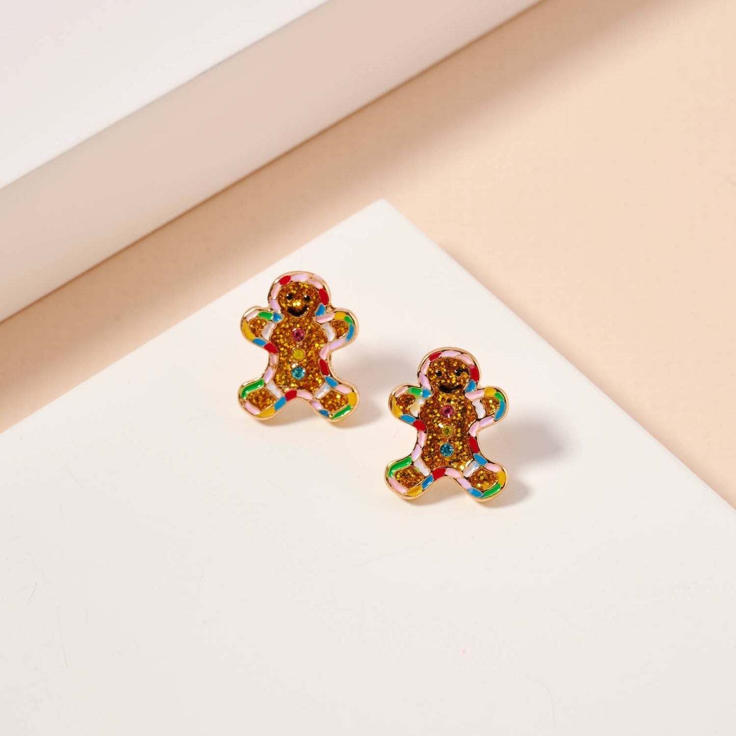 Gingerbread Man Enamel Stud Earring