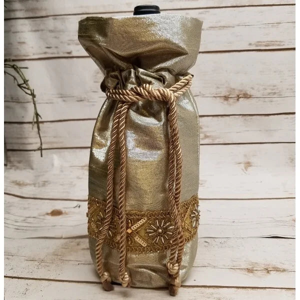 Champagne Gold Embellished Bottle Bag