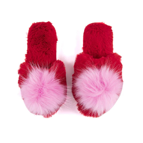 Amore Holiday Slippers in Red/Pink L/XL fits size 9-10