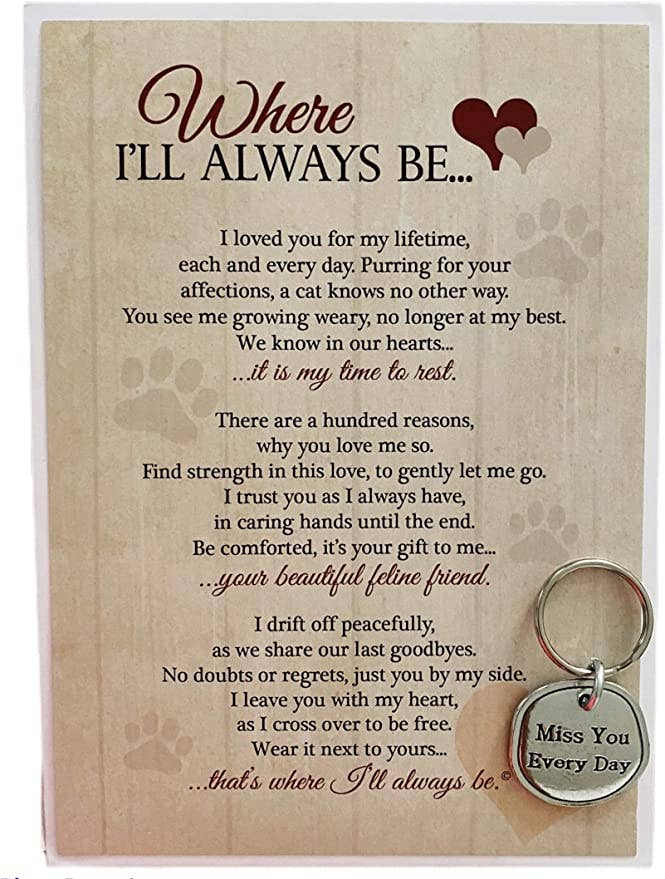 Where I'll Always Be - Pet Memorial Keychain for Dog