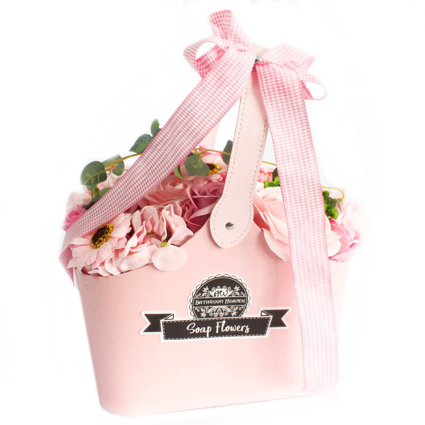 Pink Basket Soap Flower Bouquet