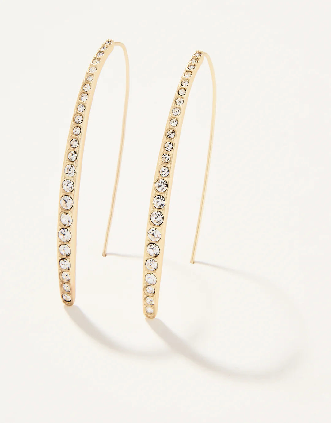 Sparkle Arc Hoop Earrings Large/Crystal