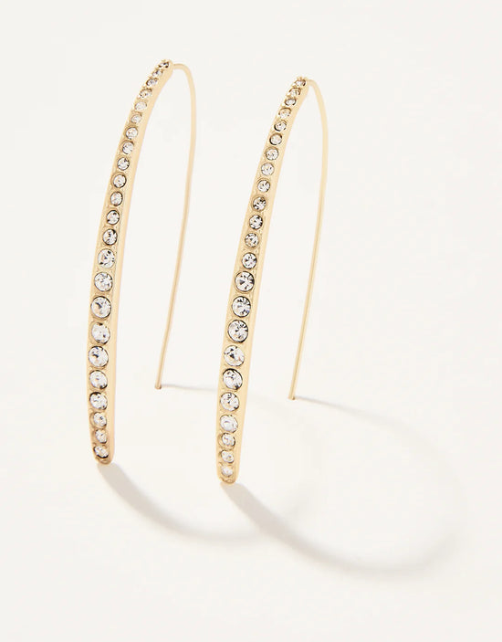 Sparkle Arc Hoop Earrings Large/Crystal