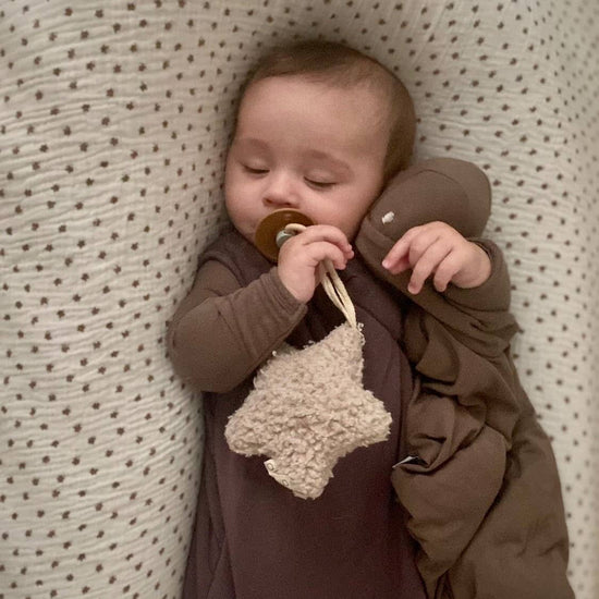 Plush Moon Pacifier Holder (Sand)