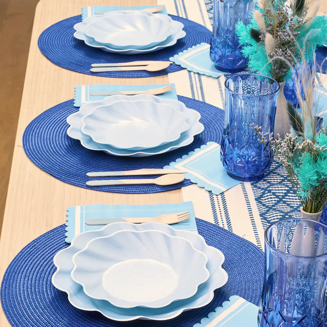 Simply Eco Compostable Salad Plates in Sky Blue Set/8