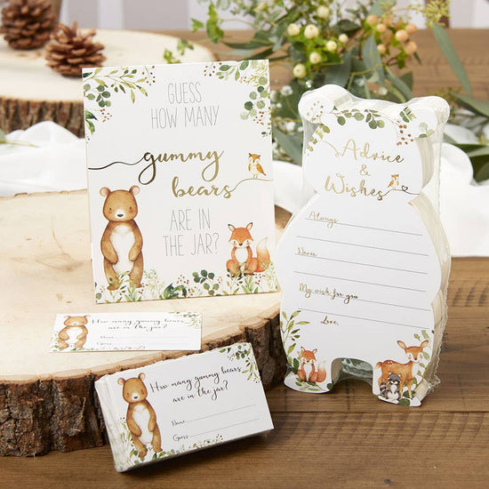 Woodland Baby Shower Advice Card & Game (Set of 50)