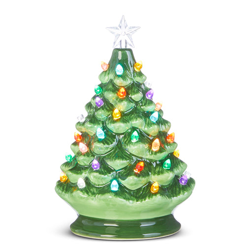 8" Lighted Green Vintage Tree