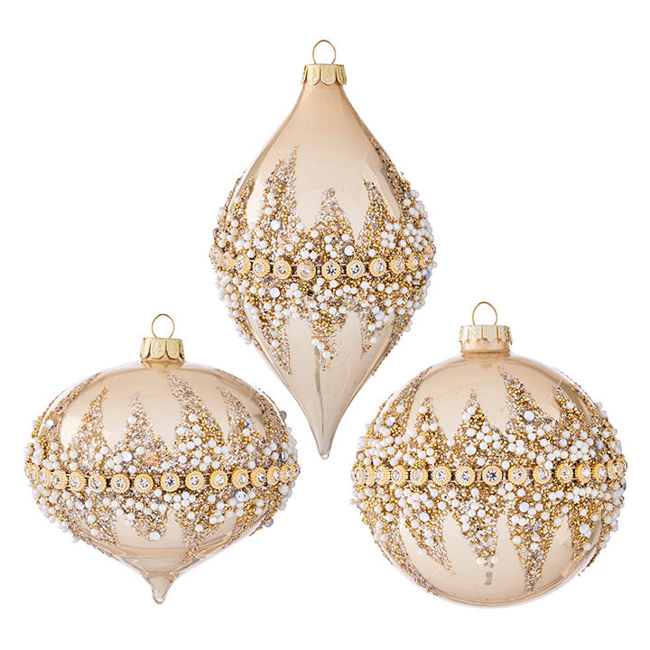 4" Beaded Luxe Ornaments