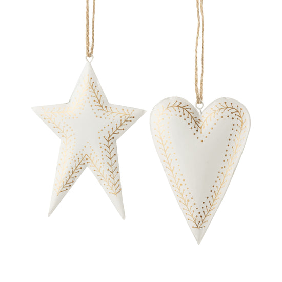 White/Gold Metal Ornaments