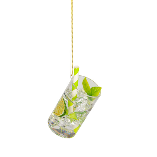 Glass Mojito with Mint Ornament