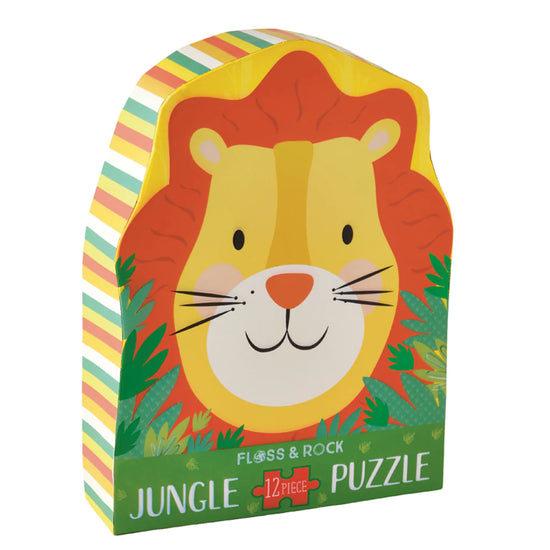 Lion 12pc Shaped Jigsaw Puzzle with Shaped Box