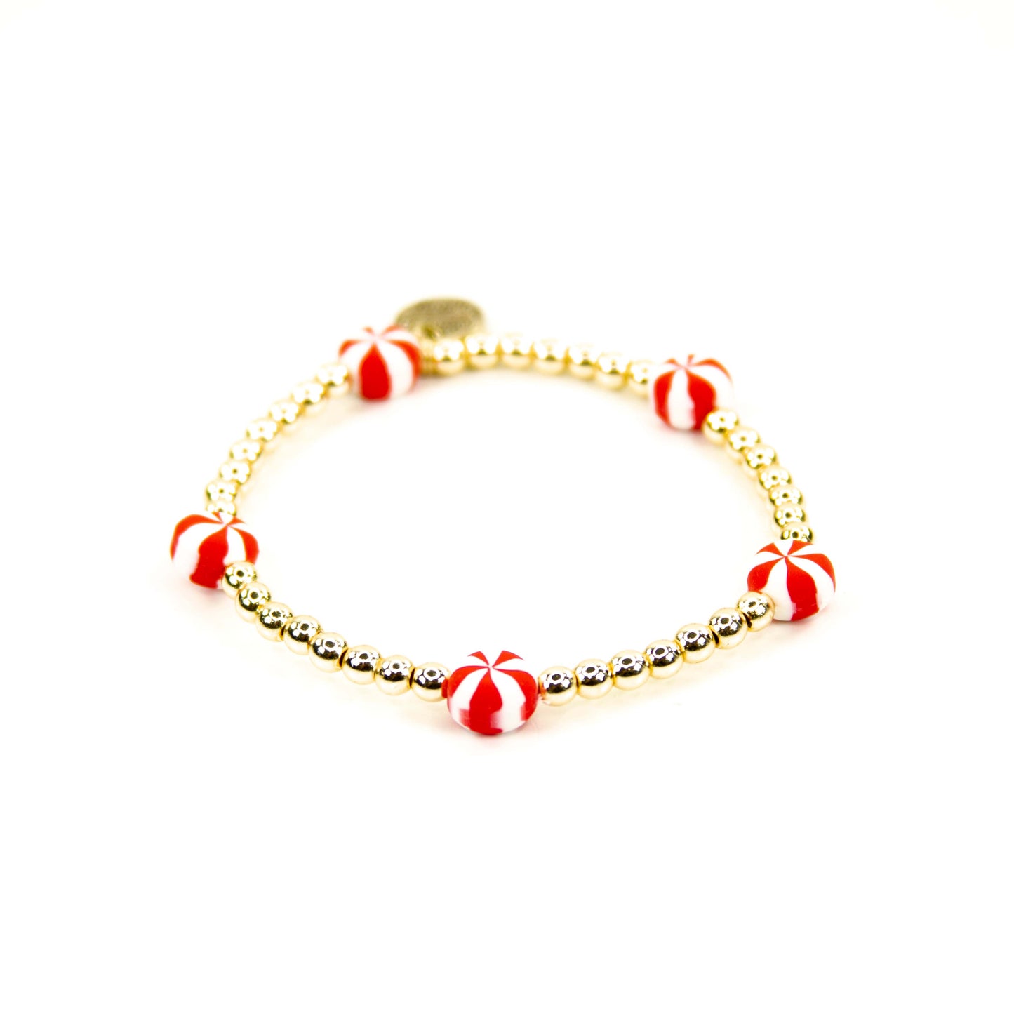 Christmas 18K Gold Filled Bracelets: Peppermint Candies