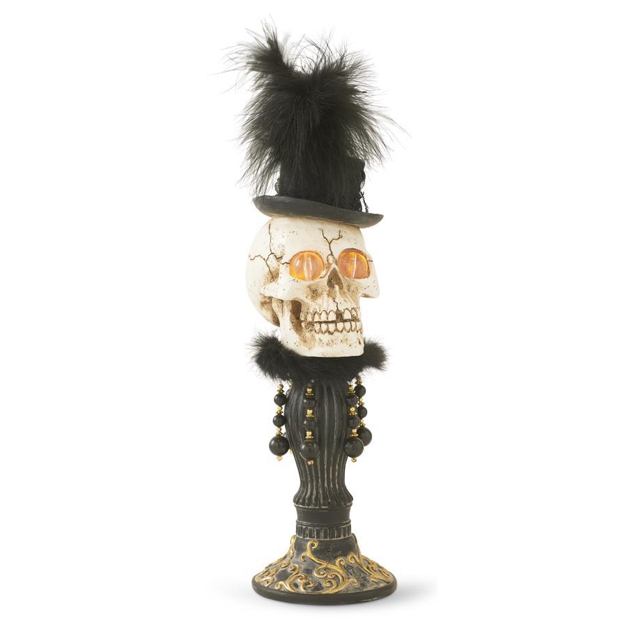 Spooky Lady 16.5" Halloween Skeleton Bust w/LED Eyes on Pedestal
