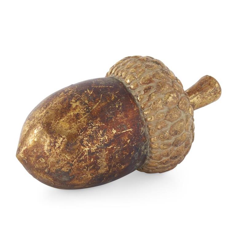 7.25 Inch Gold & Bronze Textured Resin Acorn