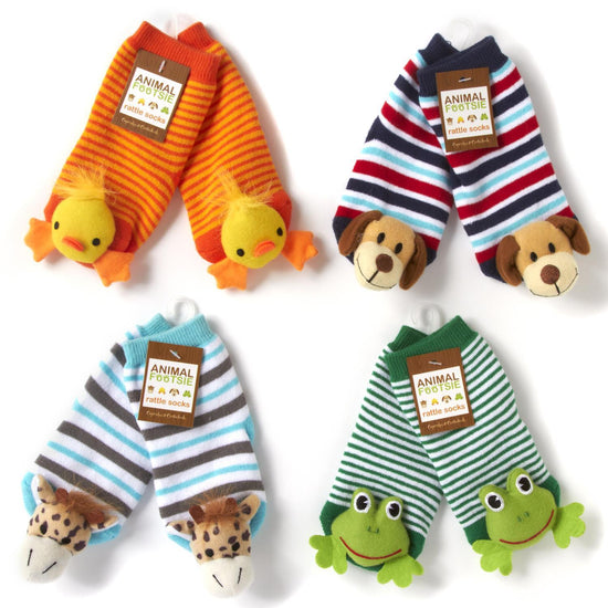 Animal Baby Rattle Socks