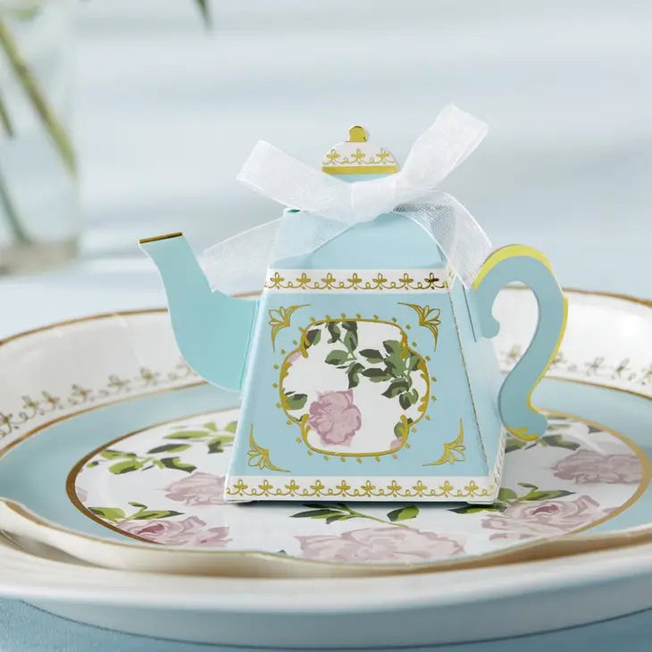 Blue Tea Time Teapot Favor Box (Set of 24)