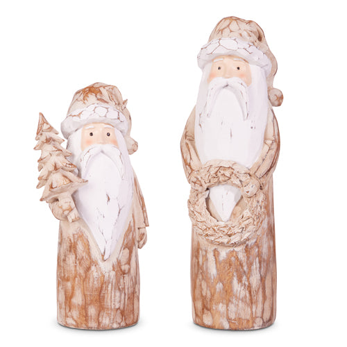 Natural Distressed Santa Figurines