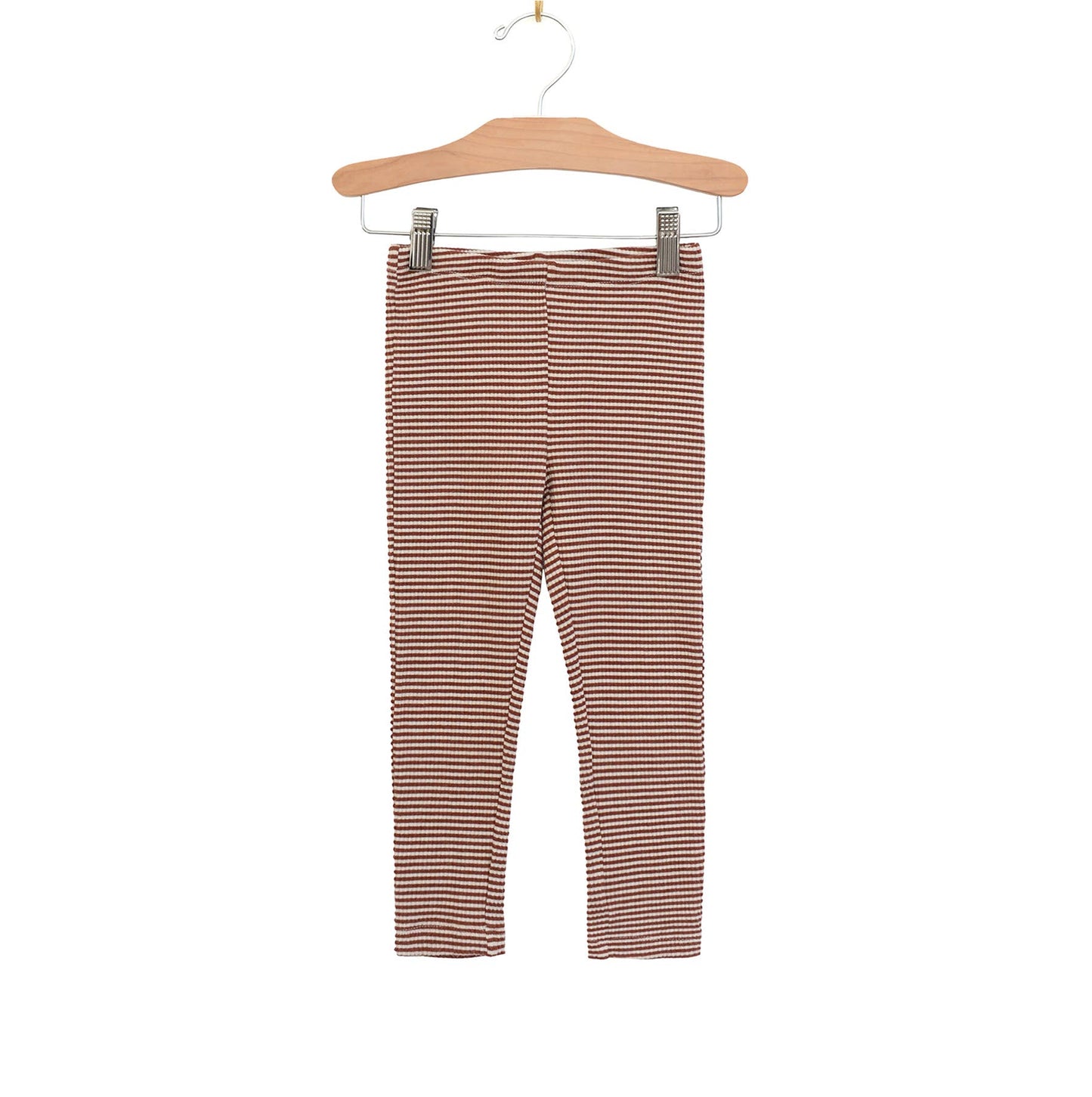 Modal/Organic Cotton Stripe Legging: Rust Stripe