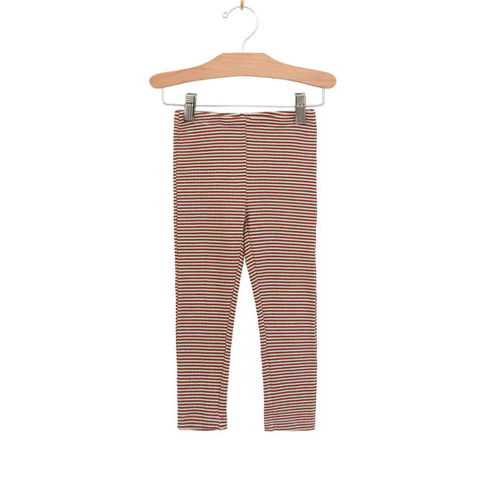 Modal/Organic Cotton Stripe Legging: Rust Stripe