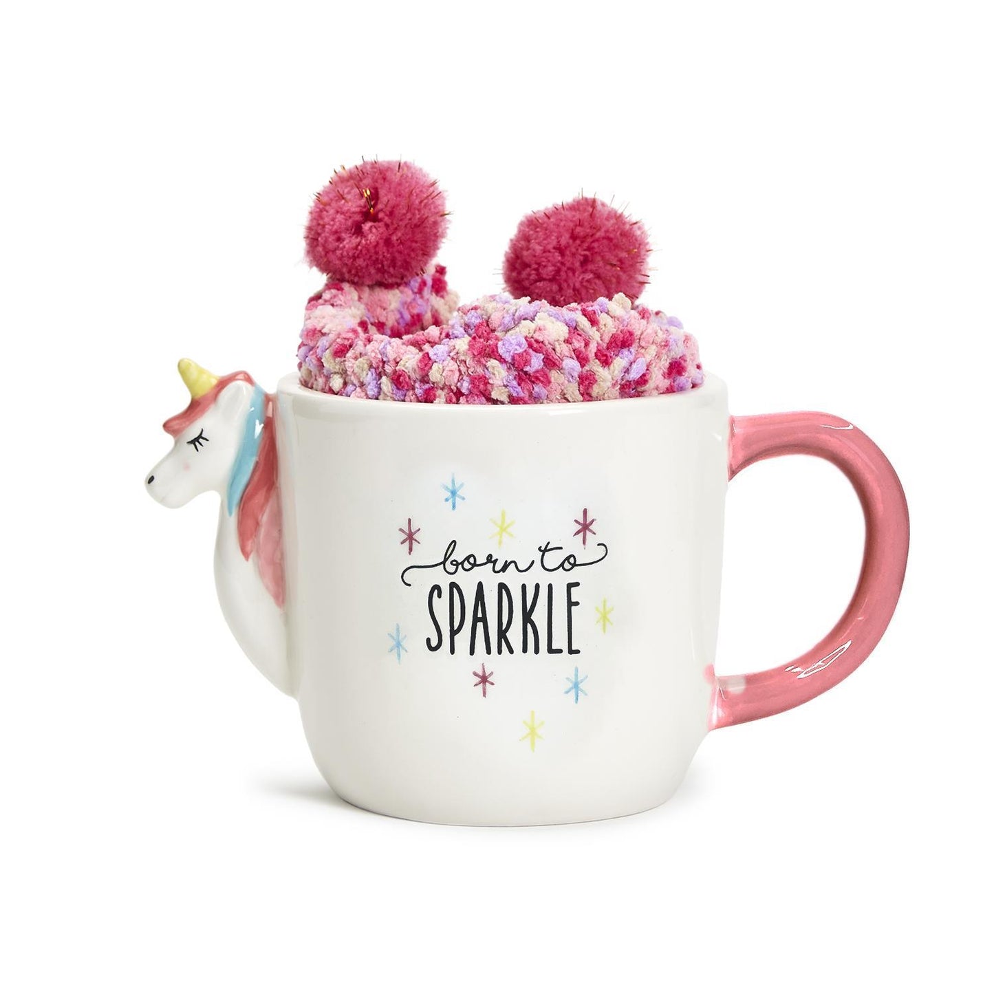 Unicorn Mug & Pom Pom Socks Gift