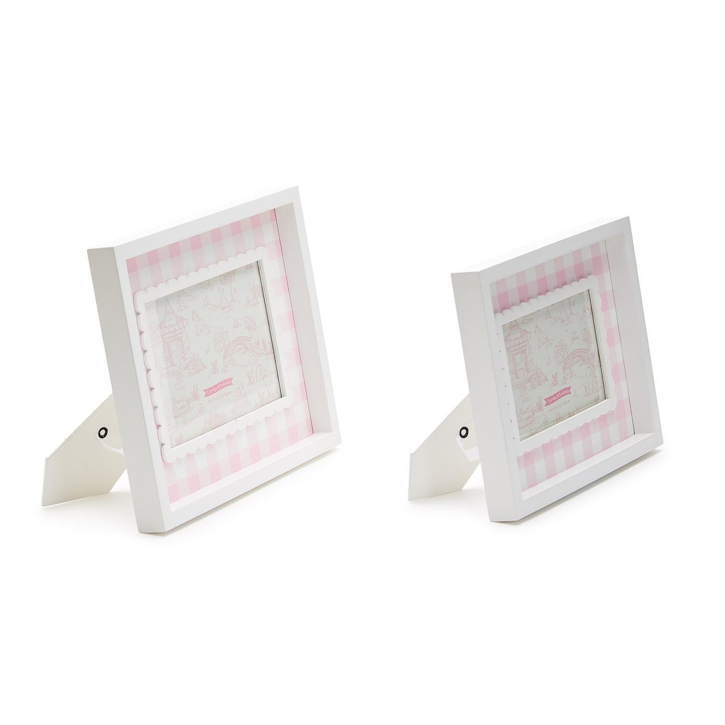 Pink Gingham Photo Frames In sizes 4" x 6" and 5" x 7"
