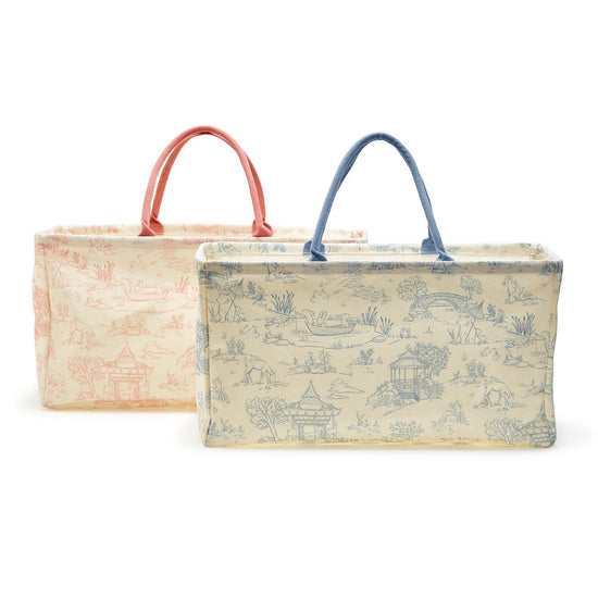 Animal Toile Hamper / Storage Tote  - Recycled Cotton Canvas/Cotton