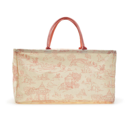 Animal Toile Hamper / Storage Tote  - Recycled Cotton Canvas/Cotton