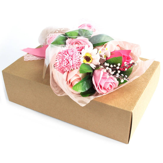 Pink Boxed Hand Soap Flower Bouquet
