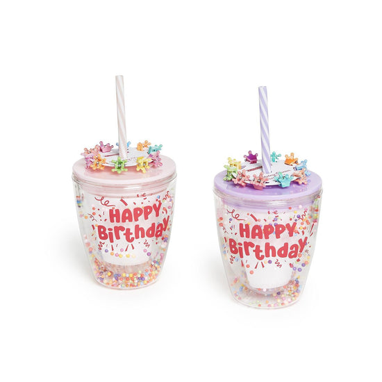 Birthday Confetti Double Walled Tumbler with 10 Crown Clips