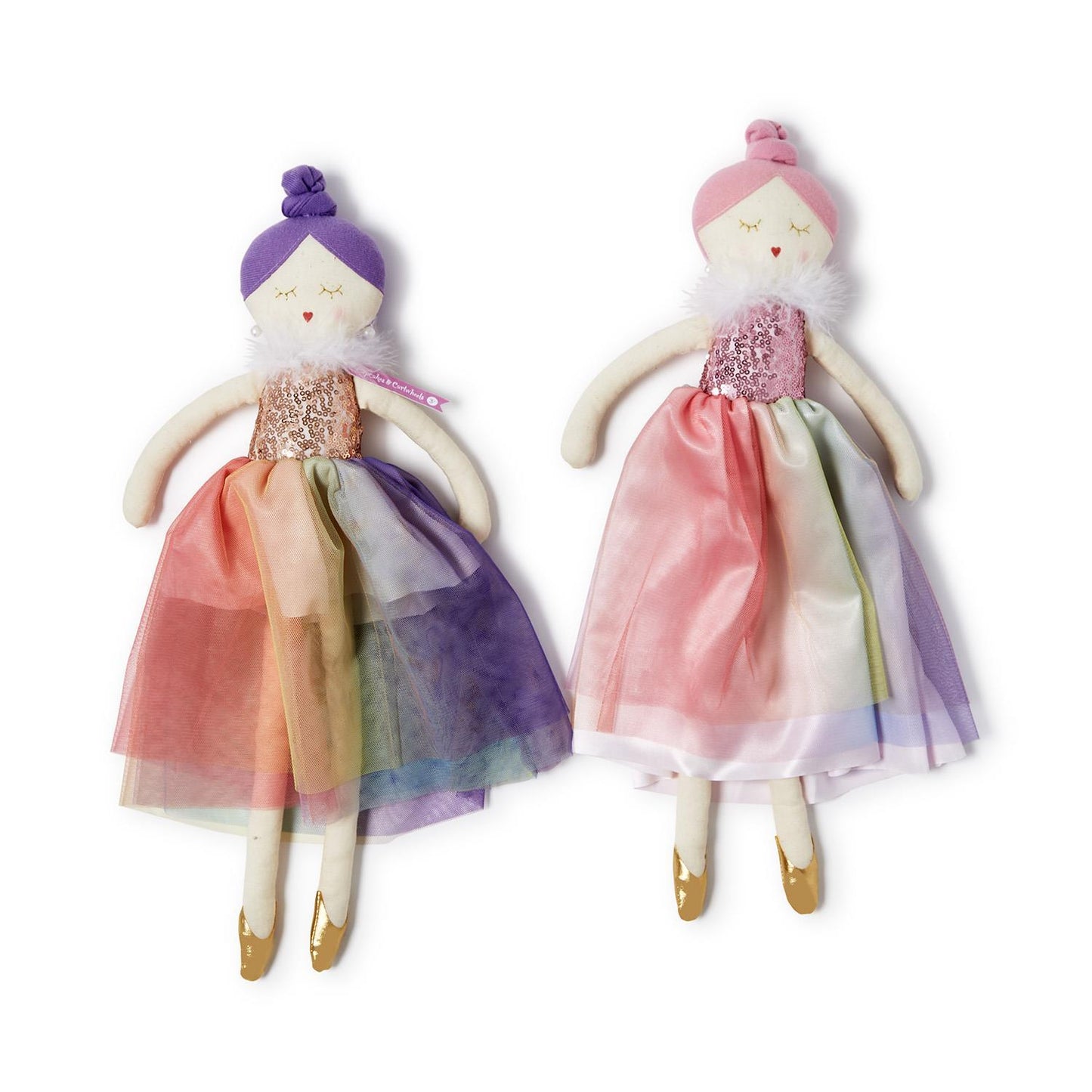 Hand-Crafted Prima Ballerina with Rainbow Tutu