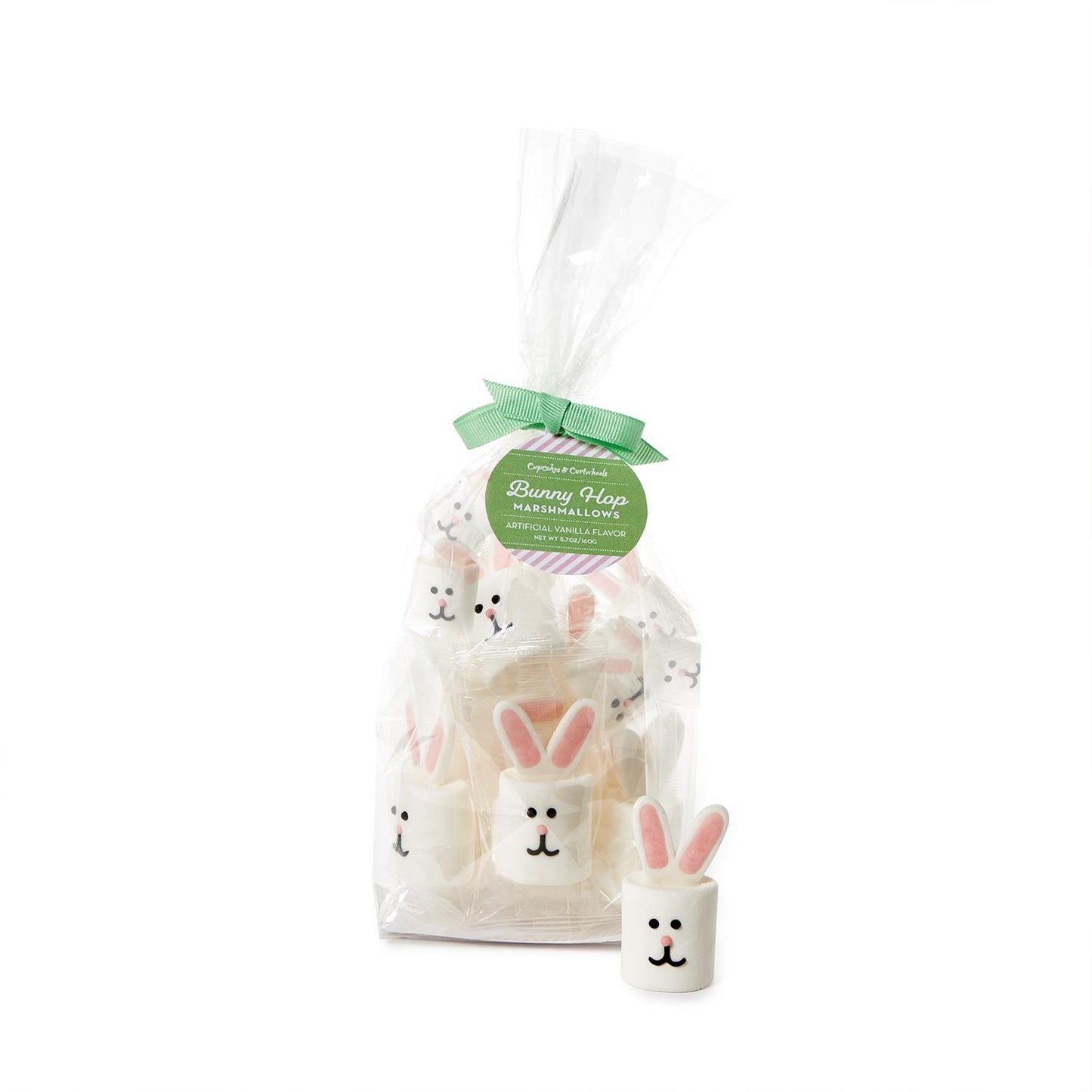 Bunny Hop Vanilla Marshmallow Candy in Gift Bag (each candy piece is individually wrapped) - Net Wt. 4.2 oz./120g Sugar (approximately 15 pcs)