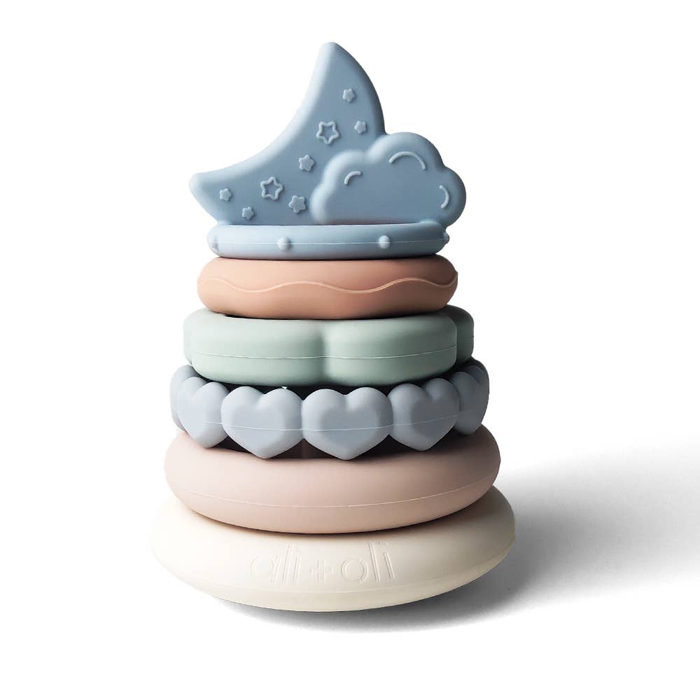 Soft Silicone Stacking Ring Tower (6-pc) Moon