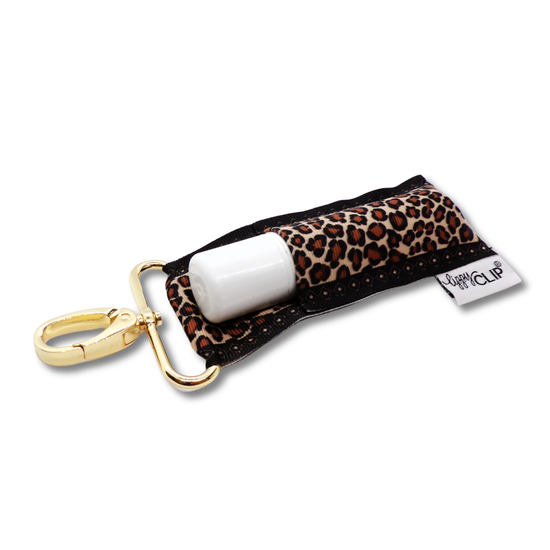 LippyClipKISS Lip Balm Holder for TMLL Lip Drip: Leopard / Gold