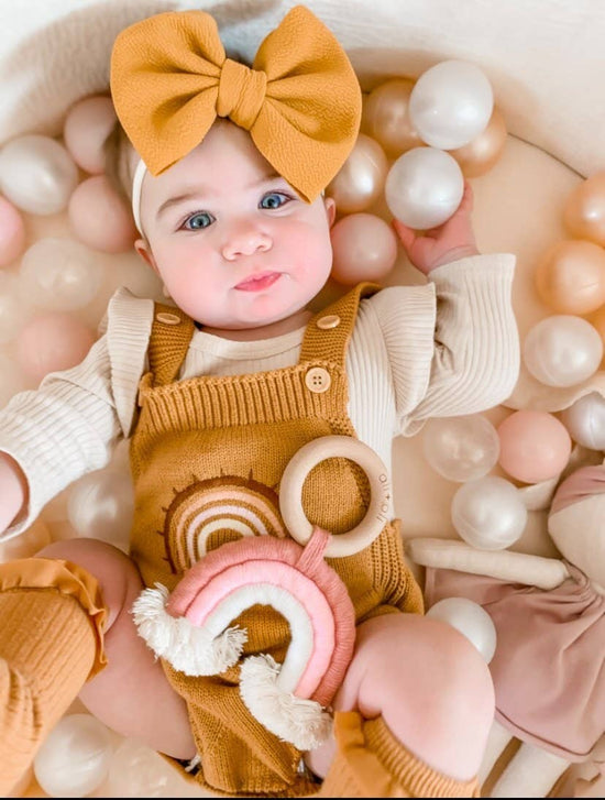 Pink Mini-Macrame Rainbow Teething Toy for Baby