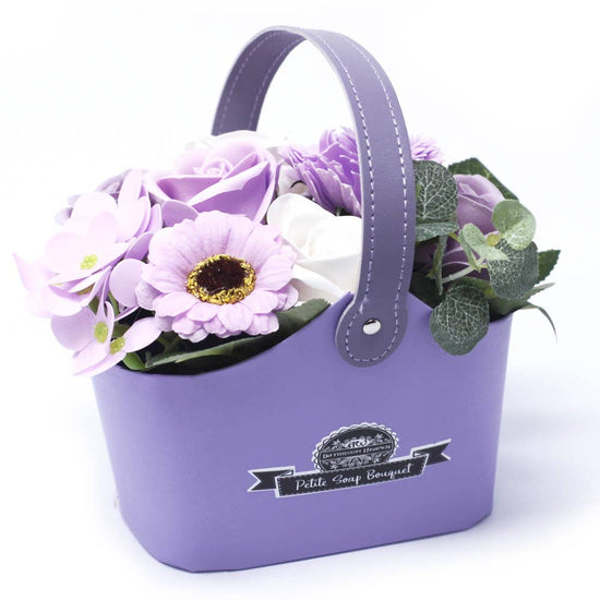 Soft Lavender Soap Flower Bouquet Petite Basket