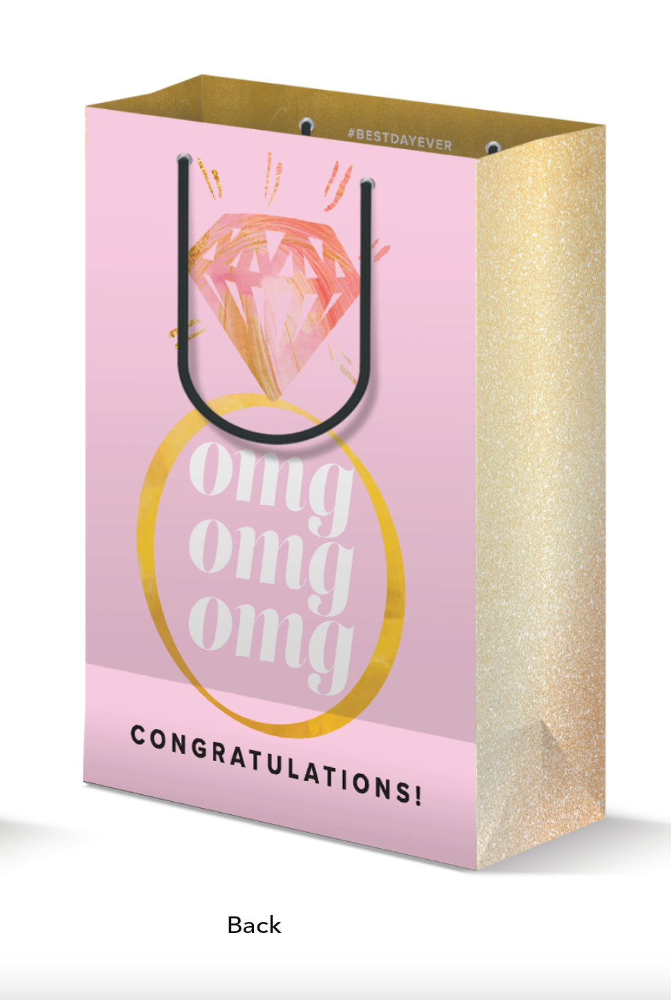 OMG Pink Diamond Engagement Ring Wedding Congrats Gift Bag