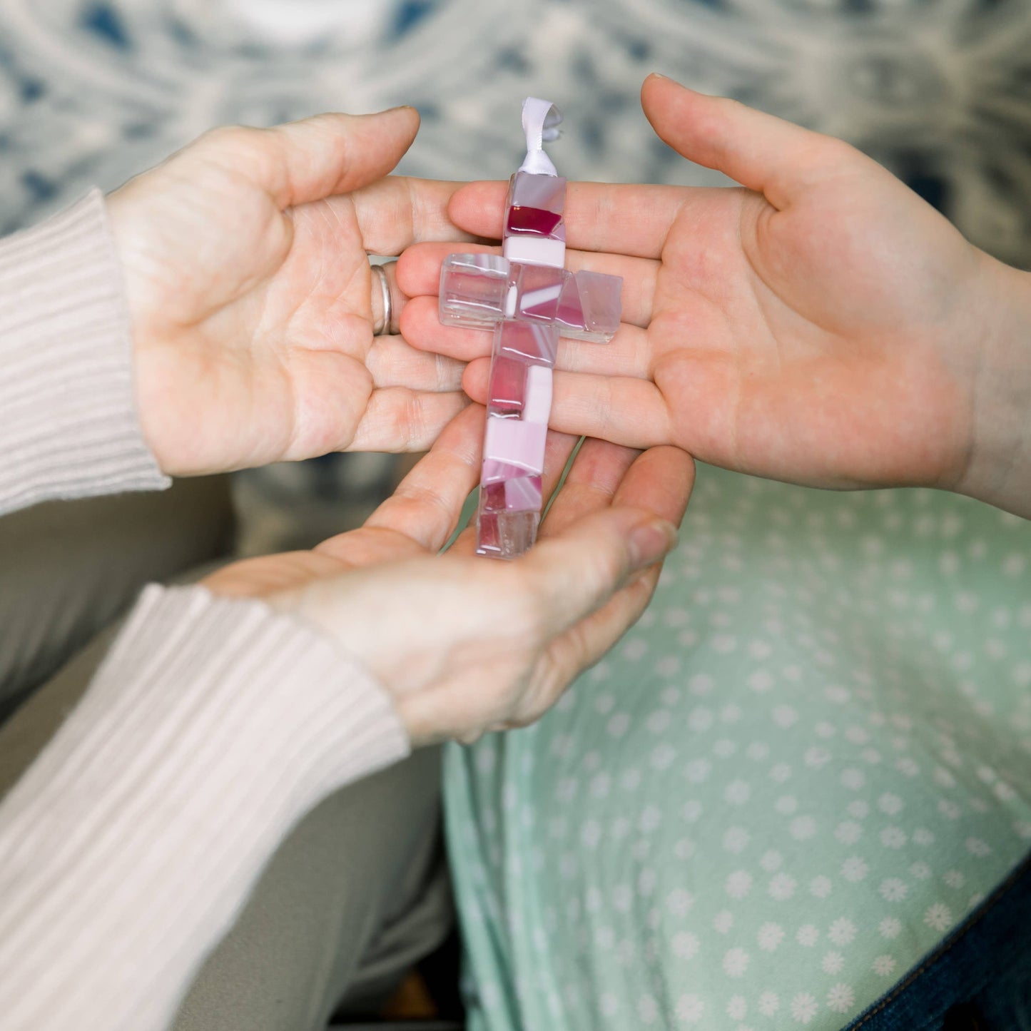 First Communion Cross For Girl: Handmade Glass